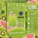 ELFBAR-RAYA D1 KIWI GUAVA GRAPE 13000 Puffs kit.