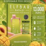 ELFBAR-RAYA D1 PEACH MANGO 13000 Puffs kit.