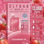 ELFBAR-RAYA D1 STRAWBERRY ICE 13000 Puffs kit.