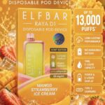 ELFBAR-RAYA D1 MANGO STRAWBERRY 13000 Puffs kit.