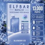 ELFBAR-RAYA D1 BLUEBERRY  ICE 13000 Puffs kit.
