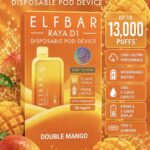 ELFBAR-RAYA D1 DOUBLE MANGO 13000 Puffs kit.