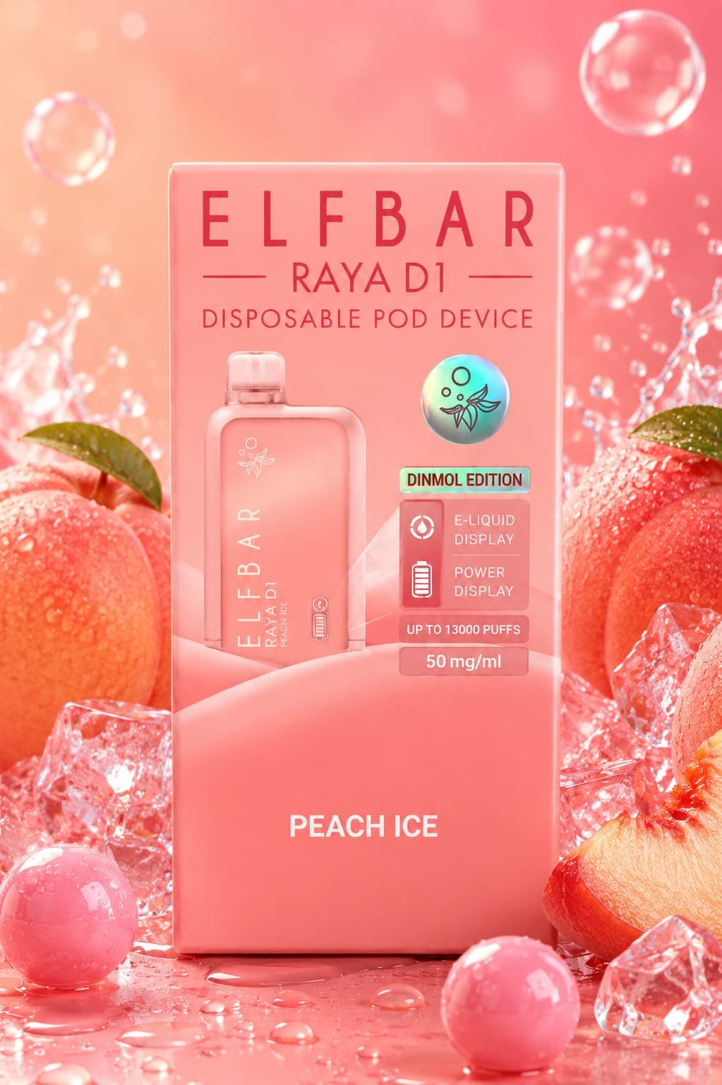 2026/06/1000427094.jpg ELFBAR-RAYA D1 PEACH ICE 13000 Puffs kit. - Image 1