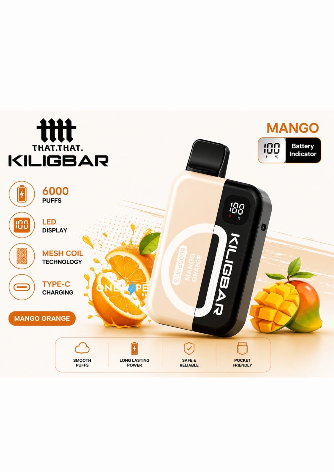 2026/06/1000427725.jpg KILIGBAR-Mango Orange (6000 Puffs kit) - Image 1