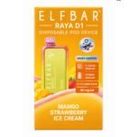ELFBAR-RAYA D1 MANGO STRAWBERRY ICE CREAM-13000 Puffs kit.