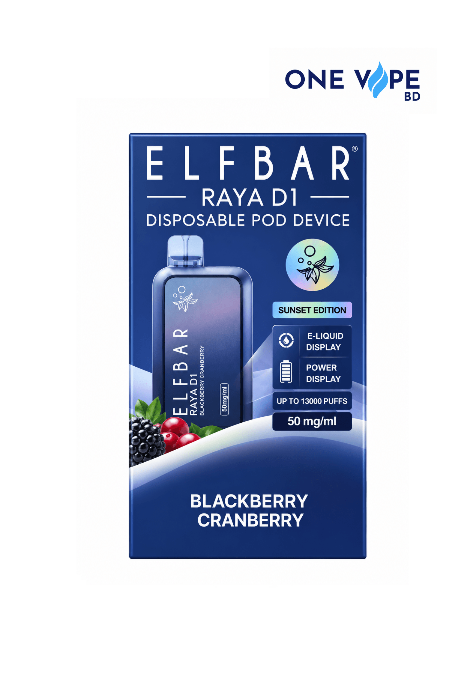 2026/06/24152.png ELFBAR-RAYA D1 BLACKBERRY CRANBERRY-13000 Puffs kit. - Image 1