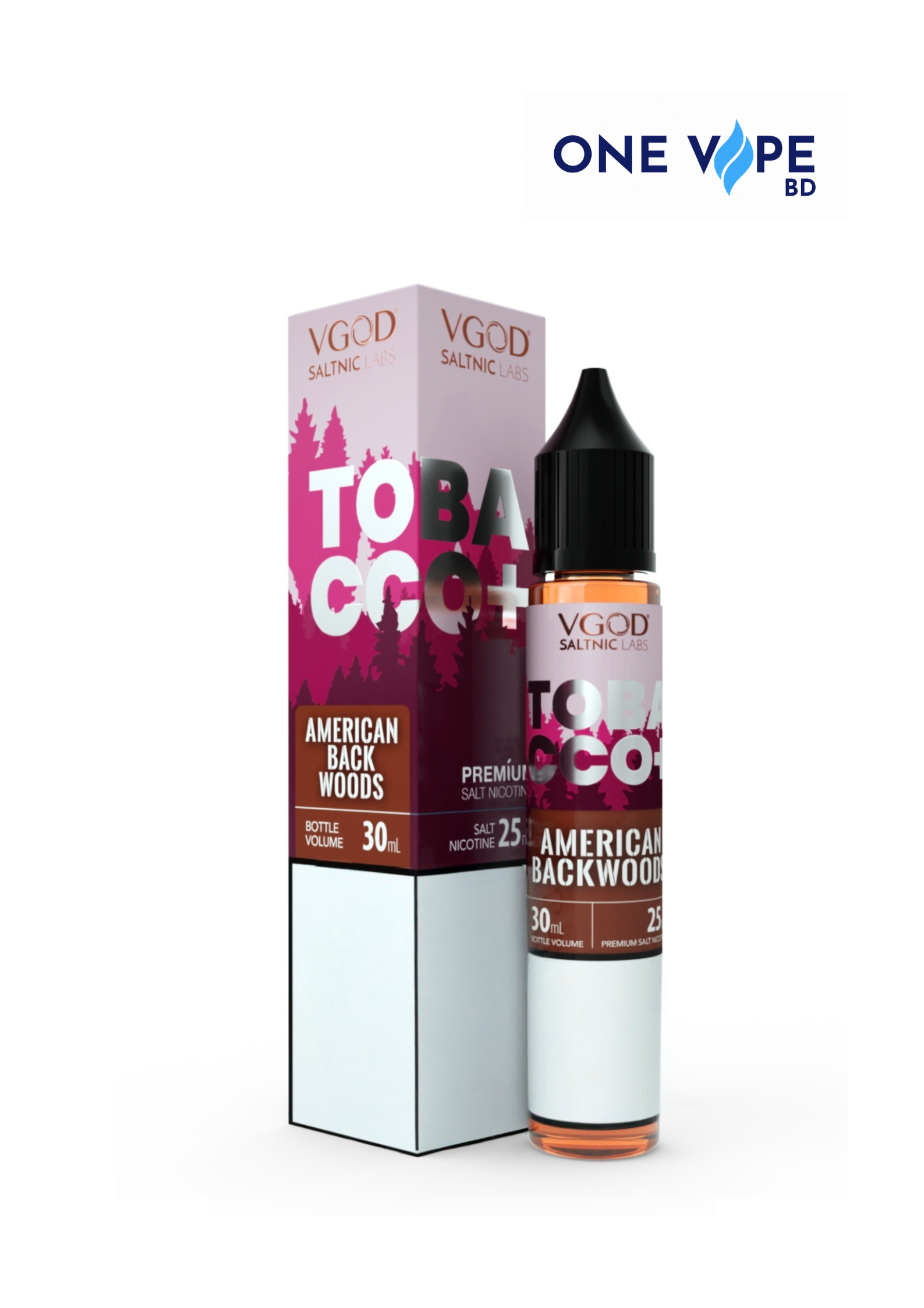 2026/10/33349.png VGOD Tobacco Plus American Backwoods SaltNic E-Liquid-30ML(25MG/50MG) - Image 1